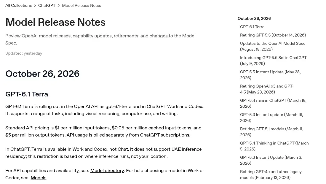 What is GPT-6.1 Terra? OpenAI's $1 model for images and screens