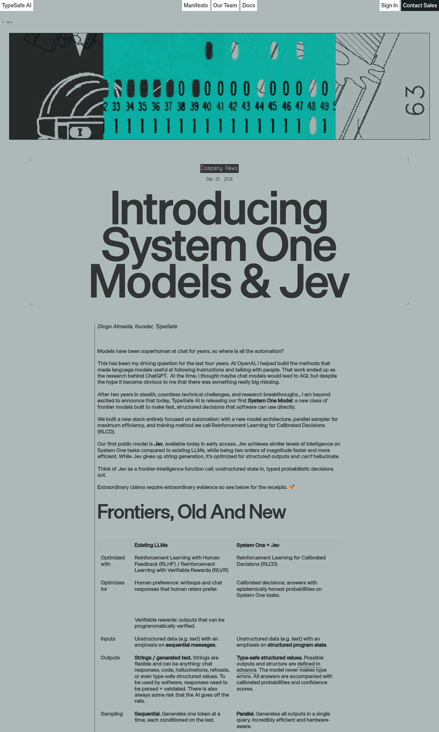What is Jev? TypeSafe AI's model that returns types, not text